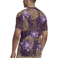 Hawaii Rugby Jersey Purple Polynesian Monstera Patterns DT05 - Polynesian Pride