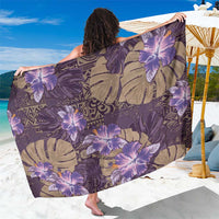Hawaii Sarong Purple Polynesian Monstera Patterns - Polynesian Pride