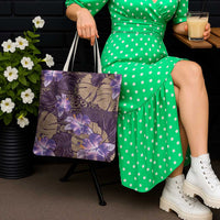 Hawaii Tote Bag Purple Polynesian Monstera Patterns DT05 - Polynesian Pride