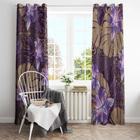 Hawaii Window Curtain Purple Polynesian Monstera Patterns - Polynesian Pride