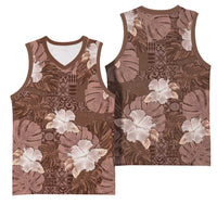 Hawaii Basketball Jersey Brown Polynesian Monstera Patterns DT05 - Polynesian Pride