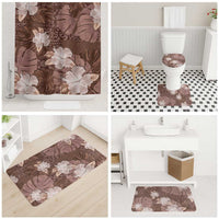 Hawaii Bathroom Set Brown Polynesian Monstera Patterns - Polynesian Pride