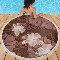 Hawaii Beach Blanket Brown Polynesian Monstera Patterns DT05 - Polynesian Pride