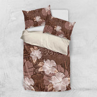 Hawaii Bedding Set Brown Polynesian Monstera Patterns - Polynesian Pride