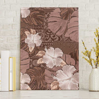 Hawaii Canvas Wall Art Brown Polynesian Monstera Patterns DT05 Without Frame Brown - Polynesian Pride
