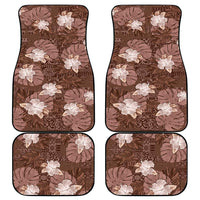 Hawaii Car Mats Brown Polynesian Monstera Patterns - Polynesian Pride