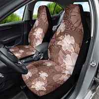 Hawaii Car Seat Cover Brown Polynesian Monstera Patterns - Polynesian Pride