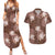 Hawaii Couples Matching Summer Maxi Dress and Hawaiian Shirt Brown Polynesian Monstera Patterns - Polynesian Pride