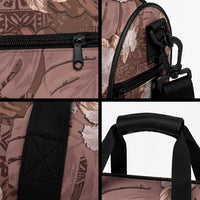 Hawaii Duffle Bag Brown Polynesian Monstera Patterns