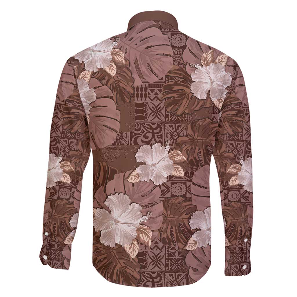 Hawaii Family Matching Puletasi and Hawaiian Shirt Brown Polynesian Monstera Patterns DT05 - Polynesian Pride