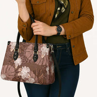 Hawaii Leather Bag Brown Polynesian Monstera Patterns - Polynesian Pride