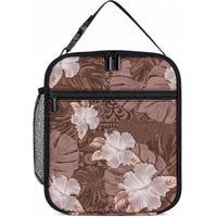 Hawaii Lunch Bag Brown Polynesian Monstera Patterns DT05 10.2 × 8.3 × 4.3 inch Brown - Polynesian Pride