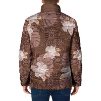 Hawaii Padded Jacket Brown Polynesian Monstera Patterns DT05 - Polynesian Pride