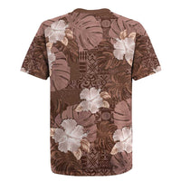 Hawaii Rugby Jersey Brown Polynesian Monstera Patterns DT05 - Polynesian Pride