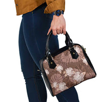 Hawaii Shoulder Handbag Brown Polynesian Monstera Patterns - Polynesian Pride