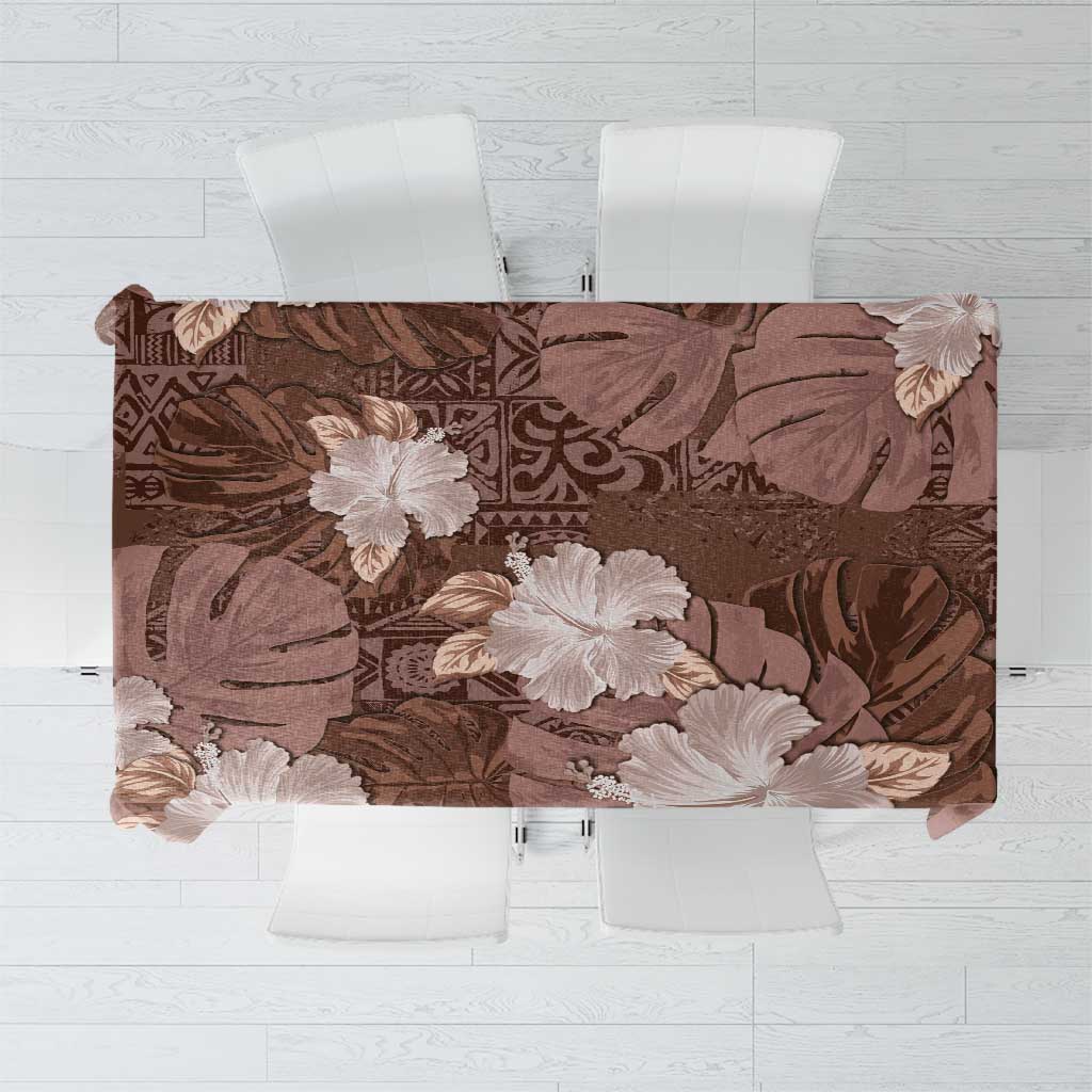 Hawaii Tablecloth Brown Polynesian Monstera Patterns DT05 Brown - Polynesian Pride