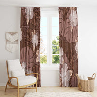 Hawaii Window Curtain Brown Polynesian Monstera Patterns - Polynesian Pride