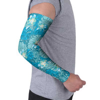 Hawaii Arm Sleeves Teal Polynesian Monstera Patterns DT05 - Polynesian Pride