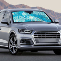 Hawaii Auto Sun Shade Teal Polynesian Monstera Patterns - Polynesian Pride