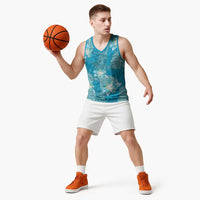 Hawaii Basketball Jersey Teal Polynesian Monstera Patterns DT05 - Polynesian Pride