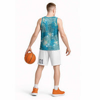 Hawaii Basketball Jersey Teal Polynesian Monstera Patterns DT05 - Polynesian Pride