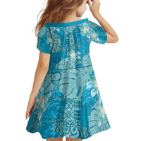 Hawaii Family Matching Puletasi and Hawaiian Shirt Teal Polynesian Monstera Patterns DT05 - Polynesian Pride