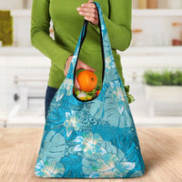 Hawaii Grocery Bag Teal Polynesian Monstera Patterns DT05 - Polynesian Pride