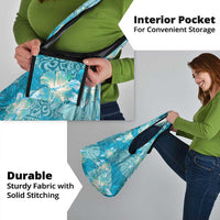 Hawaii Grocery Bag Teal Polynesian Monstera Patterns DT05 - Polynesian Pride
