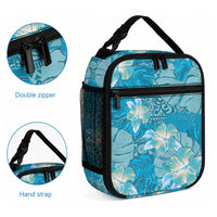 Hawaii Lunch Bag Teal Polynesian Monstera Patterns DT05 - Polynesian Pride