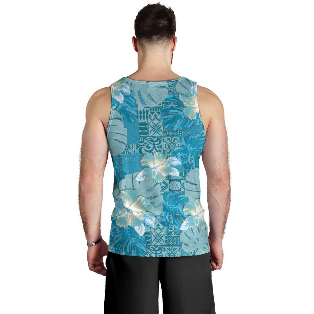 Hawaii Men Tank Top Teal Polynesian Monstera Patterns DT05 - Polynesian Pride