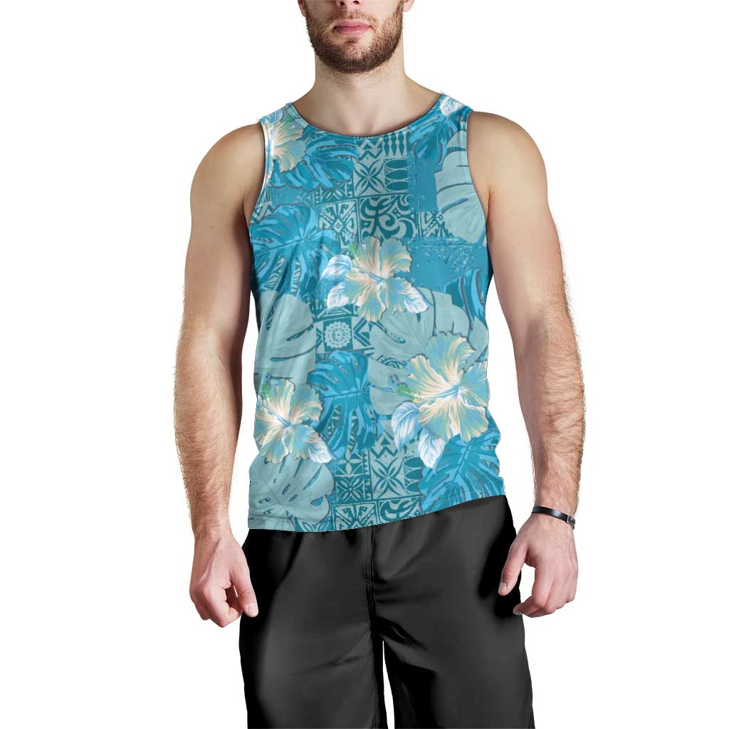 Hawaii Men Tank Top Teal Polynesian Monstera Patterns DT05 - Polynesian Pride