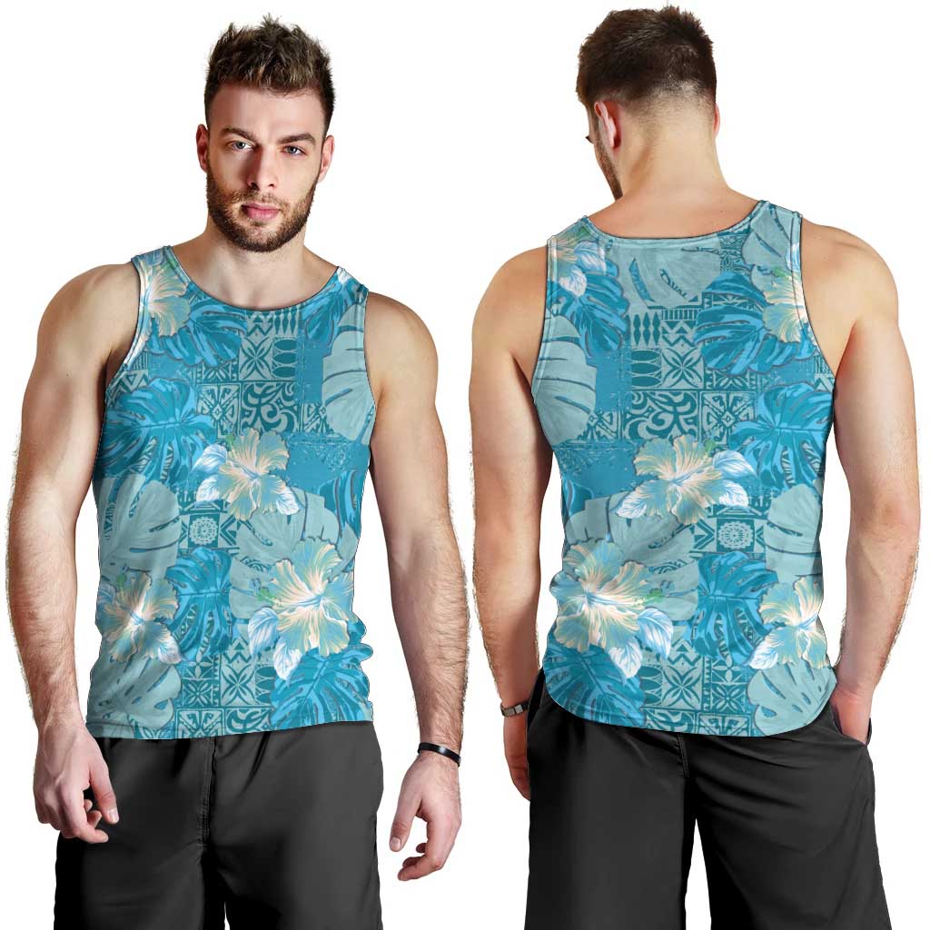 Hawaii Men Tank Top Teal Polynesian Monstera Patterns DT05 - Polynesian Pride