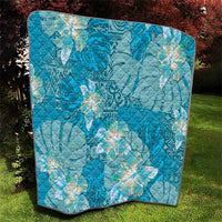 Hawaii Quilt Teal Polynesian Monstera Patterns - Polynesian Pride