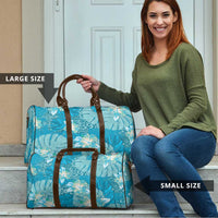 Hawaii Travel Bag Teal Polynesian Monstera Patterns - Polynesian Pride