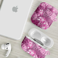 Hawaii AirPods Case Magenta Polynesian Monstera Patterns - Polynesian Pride