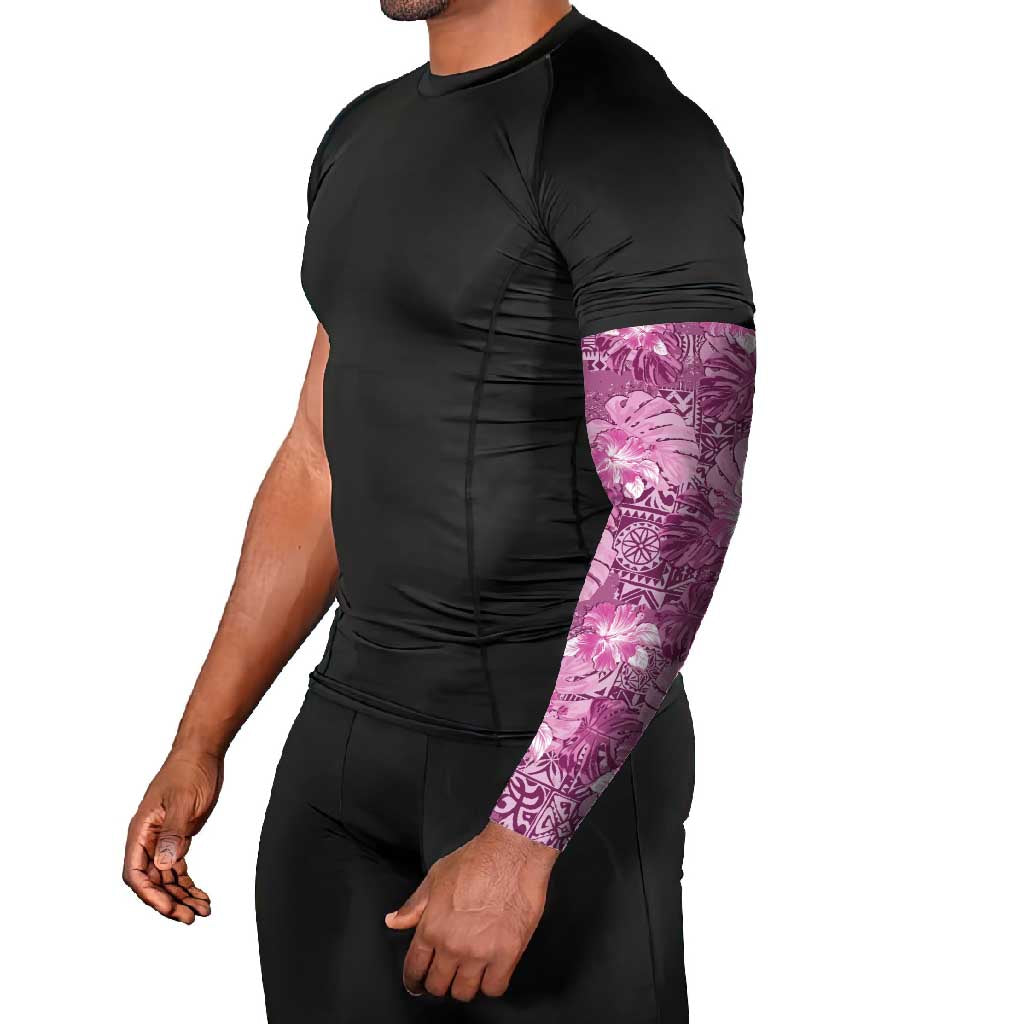 Hawaii Arm Sleeves Magenta Polynesian Monstera Patterns DT05 - Polynesian Pride
