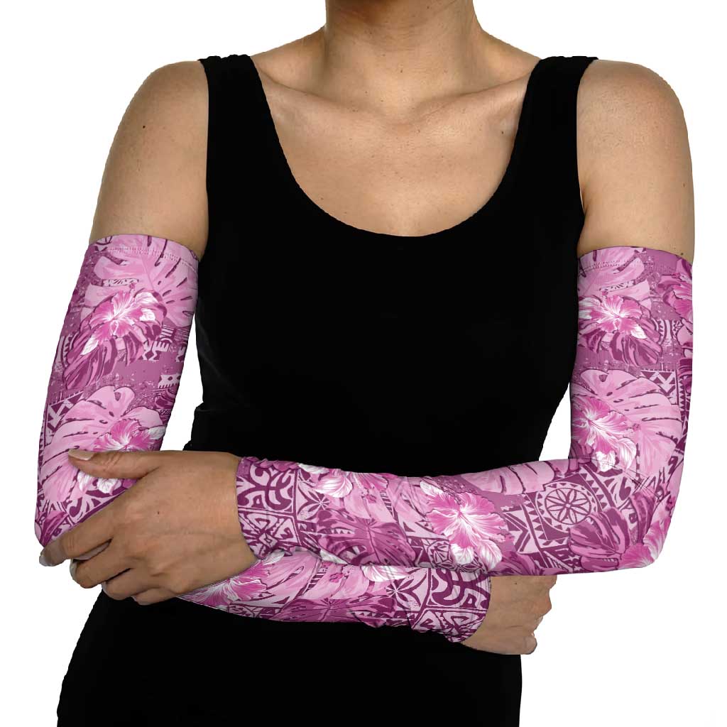 Hawaii Arm Sleeves Magenta Polynesian Monstera Patterns DT05 - Polynesian Pride