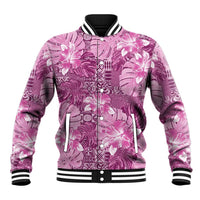 Hawaii Baseball Jacket Magenta Polynesian Monstera Patterns DT05 Unisex Magenta - Polynesian Pride