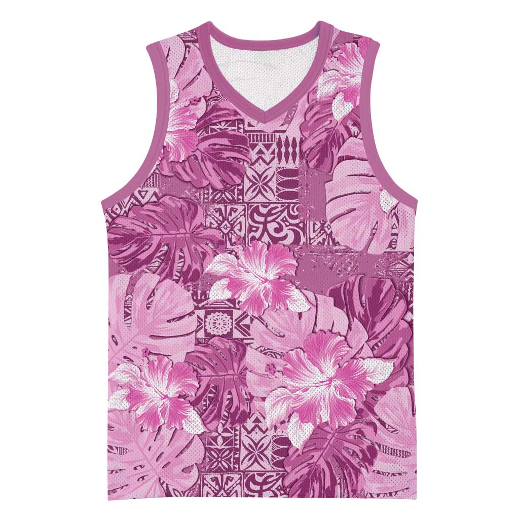 Hawaii Basketball Jersey Magenta Polynesian Monstera Patterns DT05 Unisex Magenta - Polynesian Pride