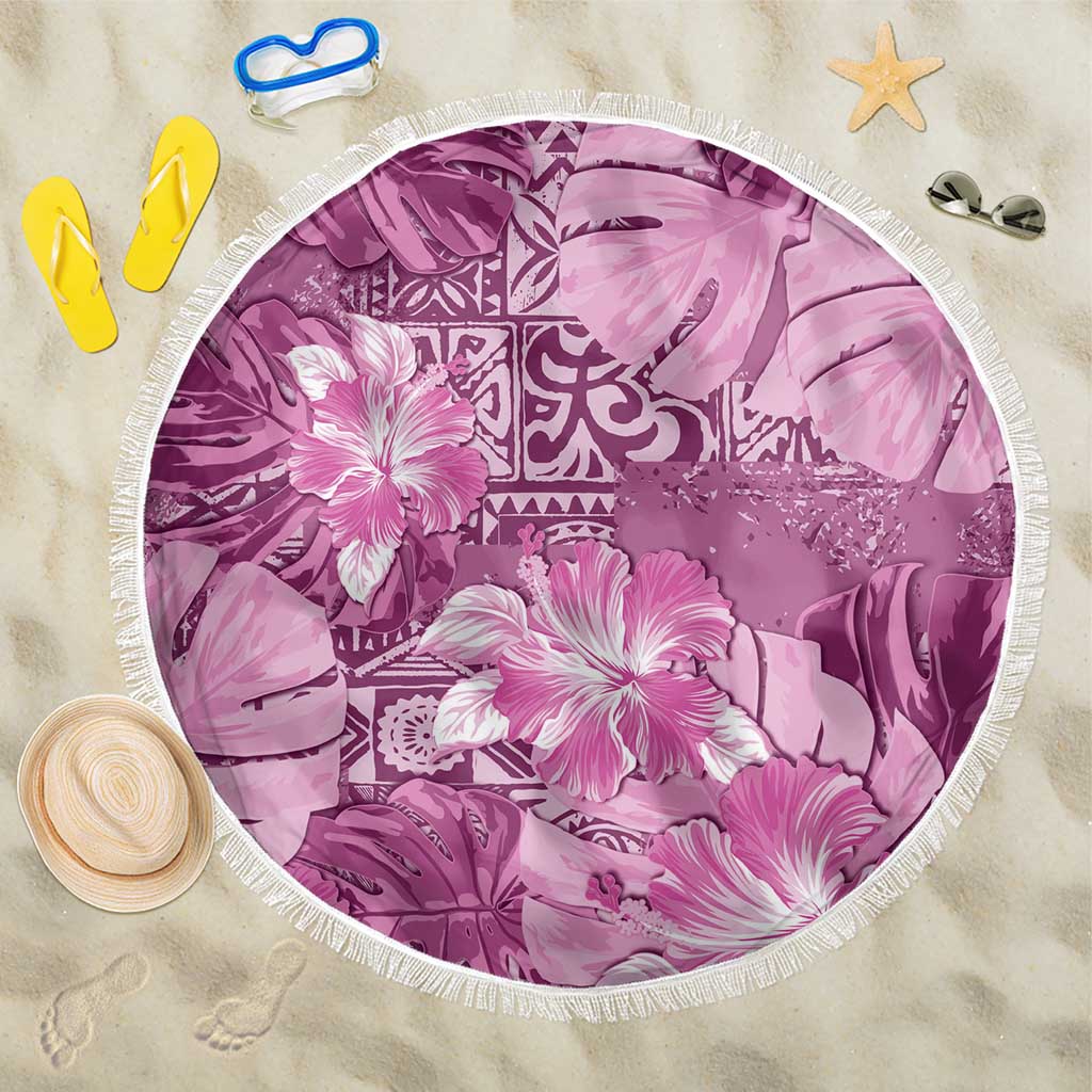 Hawaii Beach Blanket Magenta Polynesian Monstera Patterns DT05 One Size 150cm Magenta - Polynesian Pride