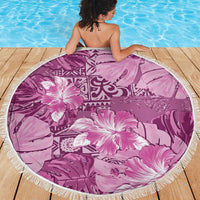 Hawaii Beach Blanket Magenta Polynesian Monstera Patterns DT05 - Polynesian Pride