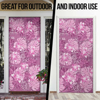 Hawaii Door Cover Magenta Polynesian Monstera Patterns - Polynesian Pride