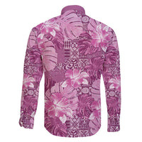 Hawaii Family Matching Puletasi and Hawaiian Shirt Magenta Polynesian Monstera Patterns DT05 - Polynesian Pride