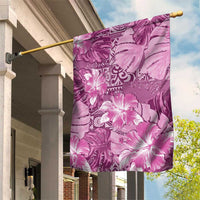 Hawaii Garden Flag Magenta Polynesian Monstera Patterns - Polynesian Pride