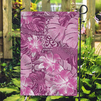 Hawaii Garden Flag Magenta Polynesian Monstera Patterns - Polynesian Pride
