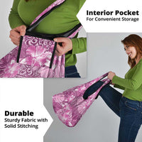 Hawaii Grocery Bag Magenta Polynesian Monstera Patterns DT05 - Polynesian Pride