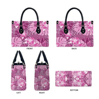 Hawaii Leather Bag Magenta Polynesian Monstera Patterns - Polynesian Pride