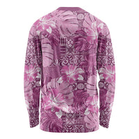Hawaii Long Sleeve Shirt Magenta Polynesian Monstera Patterns DT05 - Polynesian Pride