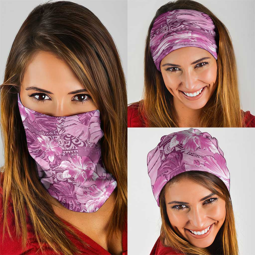 Hawaii Neck Gaiter Magenta Polynesian Monstera Patterns DT05