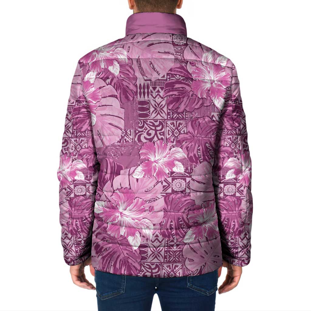 Hawaii Padded Jacket Magenta Polynesian Monstera Patterns DT05 - Polynesian Pride
